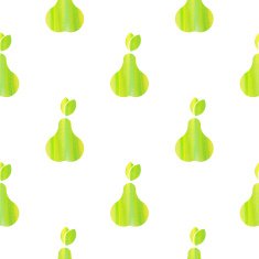 Seamless pattern with green pears
