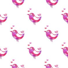 Seamless pattern with silhouettes of small birds
