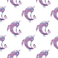 Seamless pattern with silhouettes of small birds N2