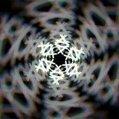 Blurred christmas snowflake sign with aberrations