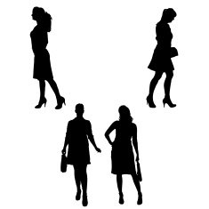 Vector silhouette of businesswoman N85