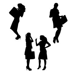 Vector silhouette of businesswoman N86