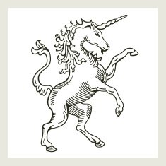 Rampant Unicorn vector illustration