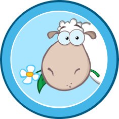 Cartoon Blue Sheep Logo
