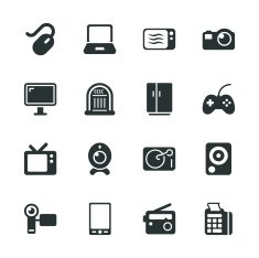 Electronics Silhouette Icons N2
