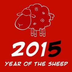 Year Of The Sheep 2015 Design Card And Black Number