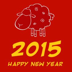 Happy New Year 2015 Design Card With Yellow Numbers