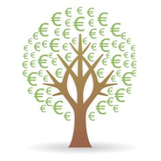 euro sign tree icon