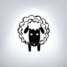 black silhouette of sheep N4