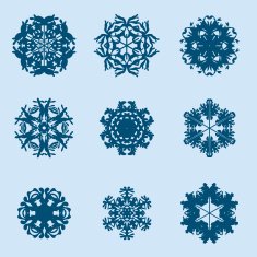 Snowflake icon Winter theme snowflakes of different shapes N8