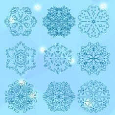 Snowflake icon Winter theme snowflakes of different shapes N9