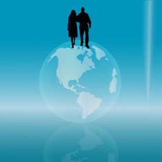 Vector silhouette of couple N305