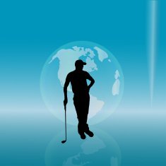 Vector silhouette of golfer