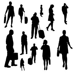 Vector silhouette of businessman N22