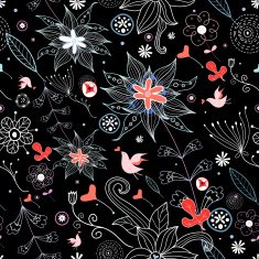 beautiful designs of flowers and birds