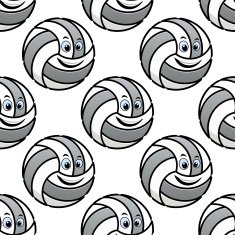 Seamless pattern of cartoon volleyballs
