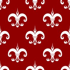 Seamless fleur-de-lis royal white pattern