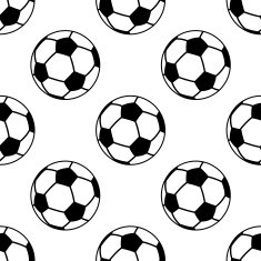 Seamless pattern with football or soccer balls