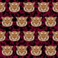 Polygonal tiger pattern abstract geometric seamless background N2