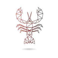 Crawfish abstract isolated on a white backgrounds vector illustration
