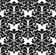 Black and white damask seamless pattern N2