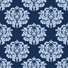 Blue seamless damask pattern