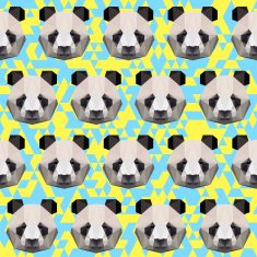 abstract polygonal panda seamless pattern background