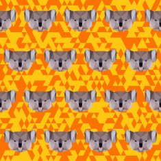 Polygonal koala seamless pattern background