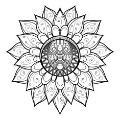 Beautiful Decorative Flower with Leaves (Vector) N20