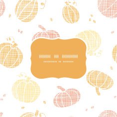 Vector thanksgiving pumpkins textile frame seamless pattern background