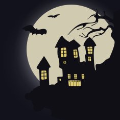Dark castle Vector illustration Halloween