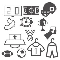 Soccer and football vector icon set