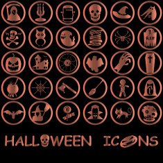 halloween icons copper style
