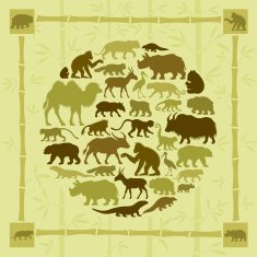 Asian Animals Collage N2