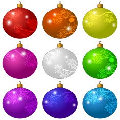 Set of Christmas decorations