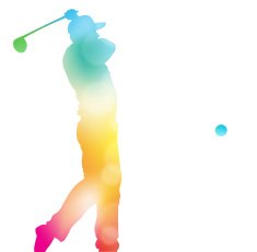 Abstract Golf Player Driving in Beautiful Summer Haze