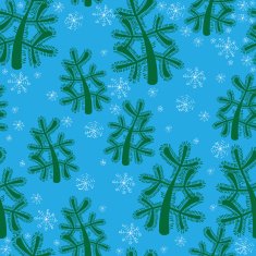 Christmas tree and snow seamless pattern
