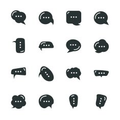 Speech Bubble Silhouette Icons