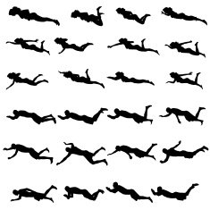 Vector silhouette of a people who swim N3