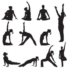 Yoga poses silhouettes N3