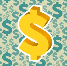 Gold Dollar Sign Seamless Pattern