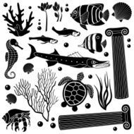 sea creatures design elements N3