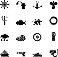 Silhouette Marine and sea icons