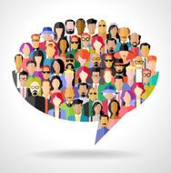 Avatar people in the form of speech bubble