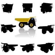 Big Dump Truck silhouette set