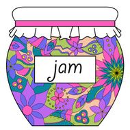 Colorful jam jar