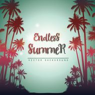 Summer square background with palm trees