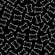 Seamless background with black silhouettes of butterflies