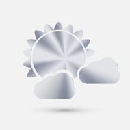 steel icon sun behind the cloud