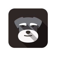 Schnauzer dog face flat design